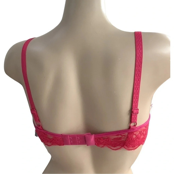 Massam Fuchsia Lace Trim Padded Bra Made in Brazil New with Tags - Picture 8 of 8